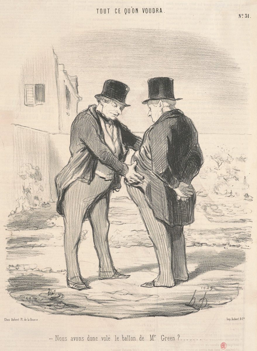Nous avons donc volé le ballon de Mr. Green? by Honoré Daumier (French, 1808 - 1879), 16X12"(A3)Poster Print