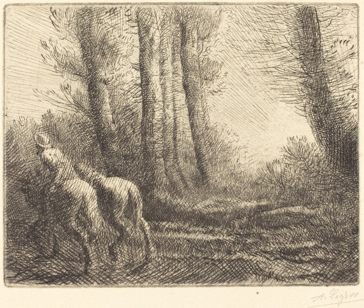 Return from the Plowing (Le retour de labourage) by Alphonse Legros (French, 1837 - 1911), 16X12"(A3)Poster Print