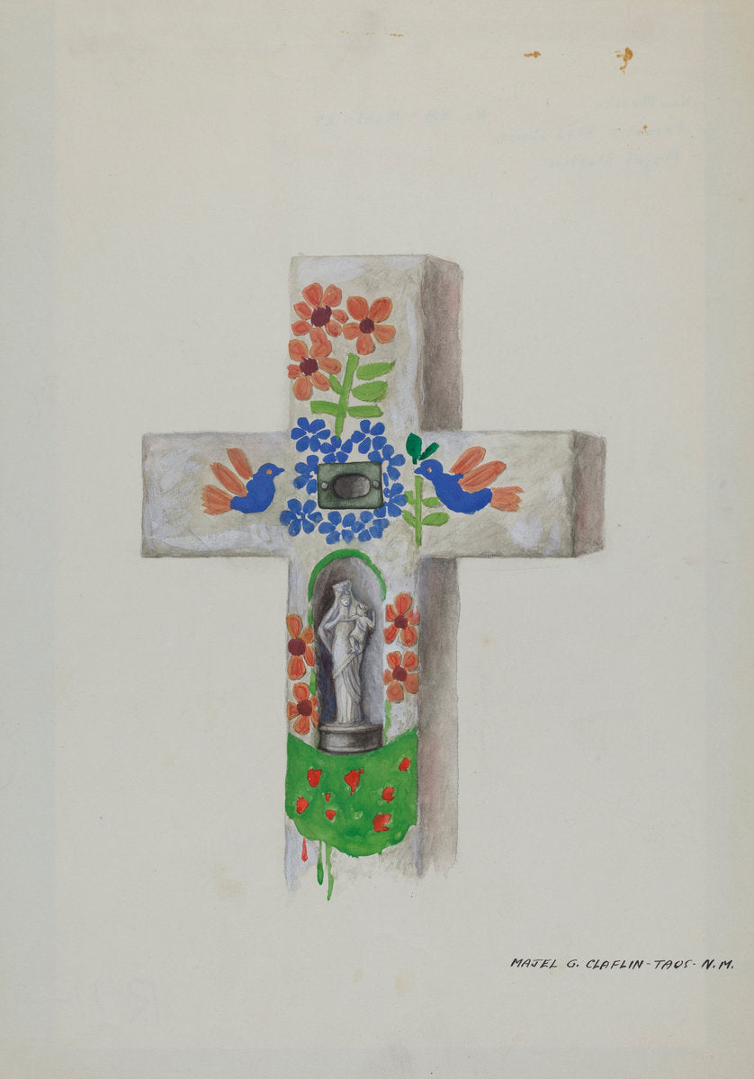 Cement Head Stone by Majel G. Claflin (American, active c. 1935), 16X12"(A3)Poster Print