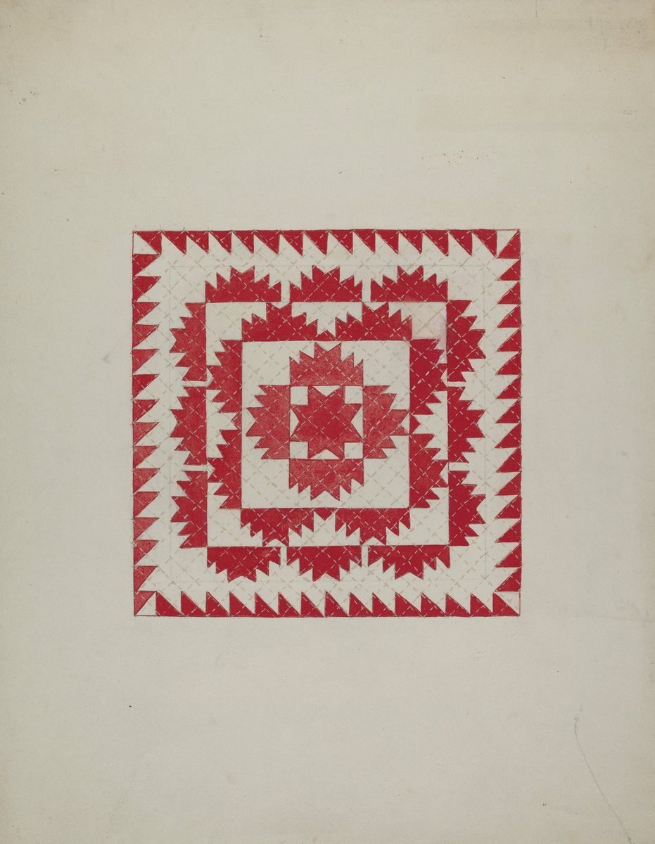 Patchwork Quilt by Genevieve Sherlock (American, active c. 1935), 16X12"(A3)Poster Print