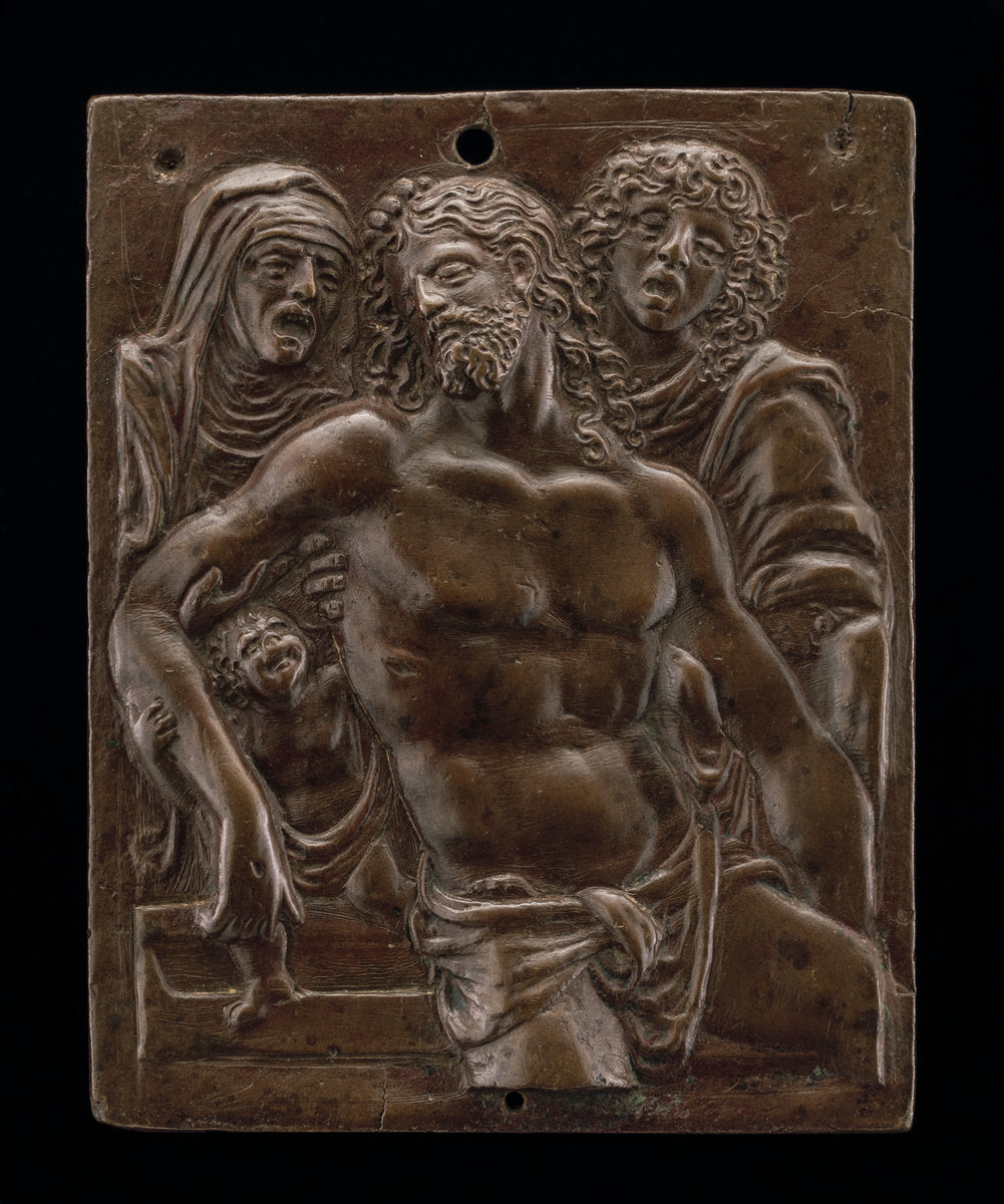 The Dead Christ Supported by the Virgin and Saint John by Moderno (Italian, 1467 - 1528), 16X12"(A3)Poster Print