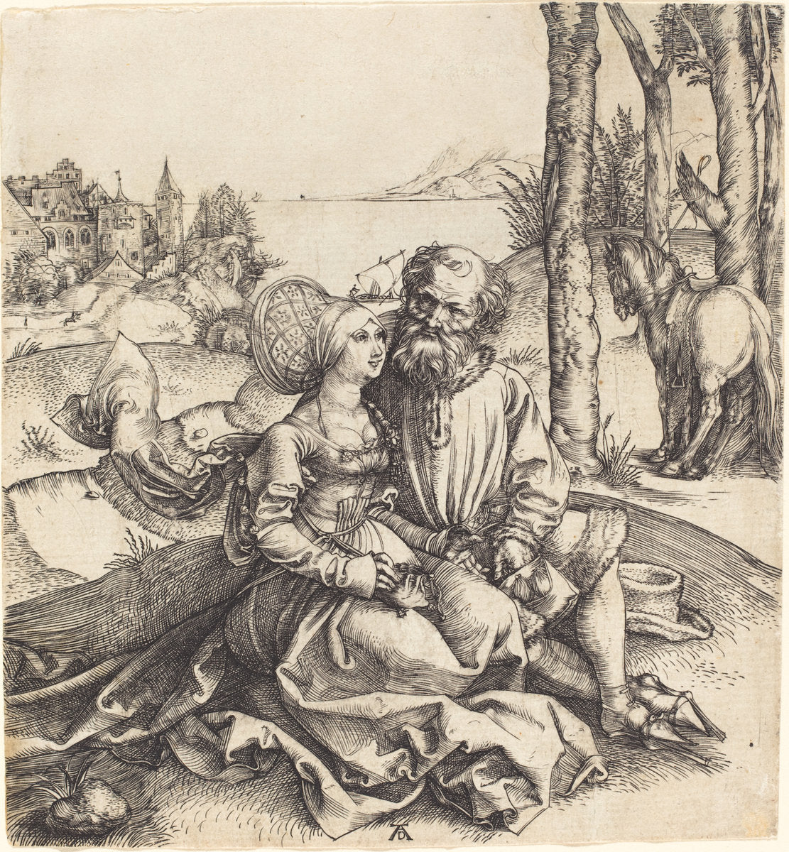 The Ill-Assorted Couple by Albrecht Dürer (German, 1471 - 1528), 16X12"(A3)Poster Print