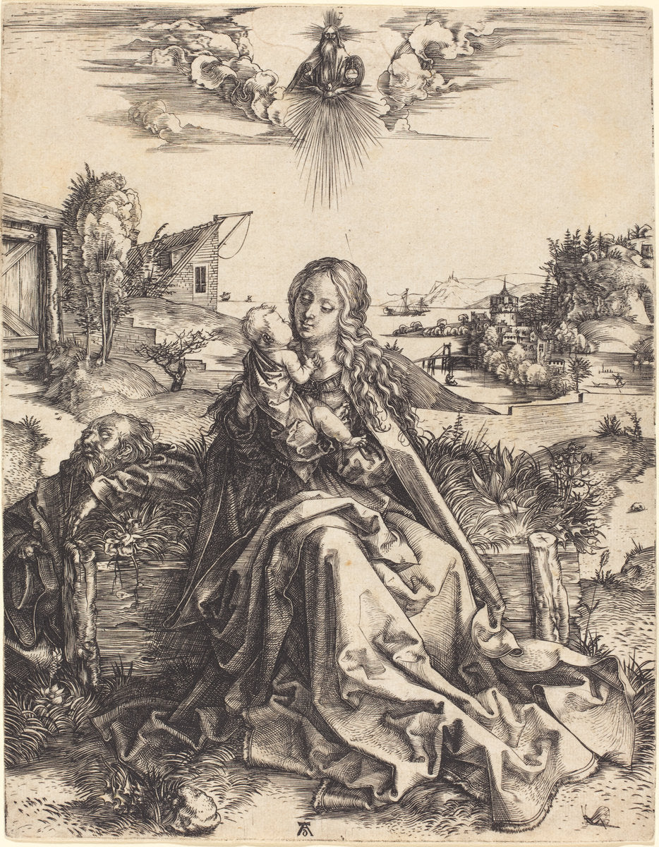 The Holy Family with the Mayfly by Albrecht Dürer (German, 1471 - 1528), 16X12"(A3)Poster Print