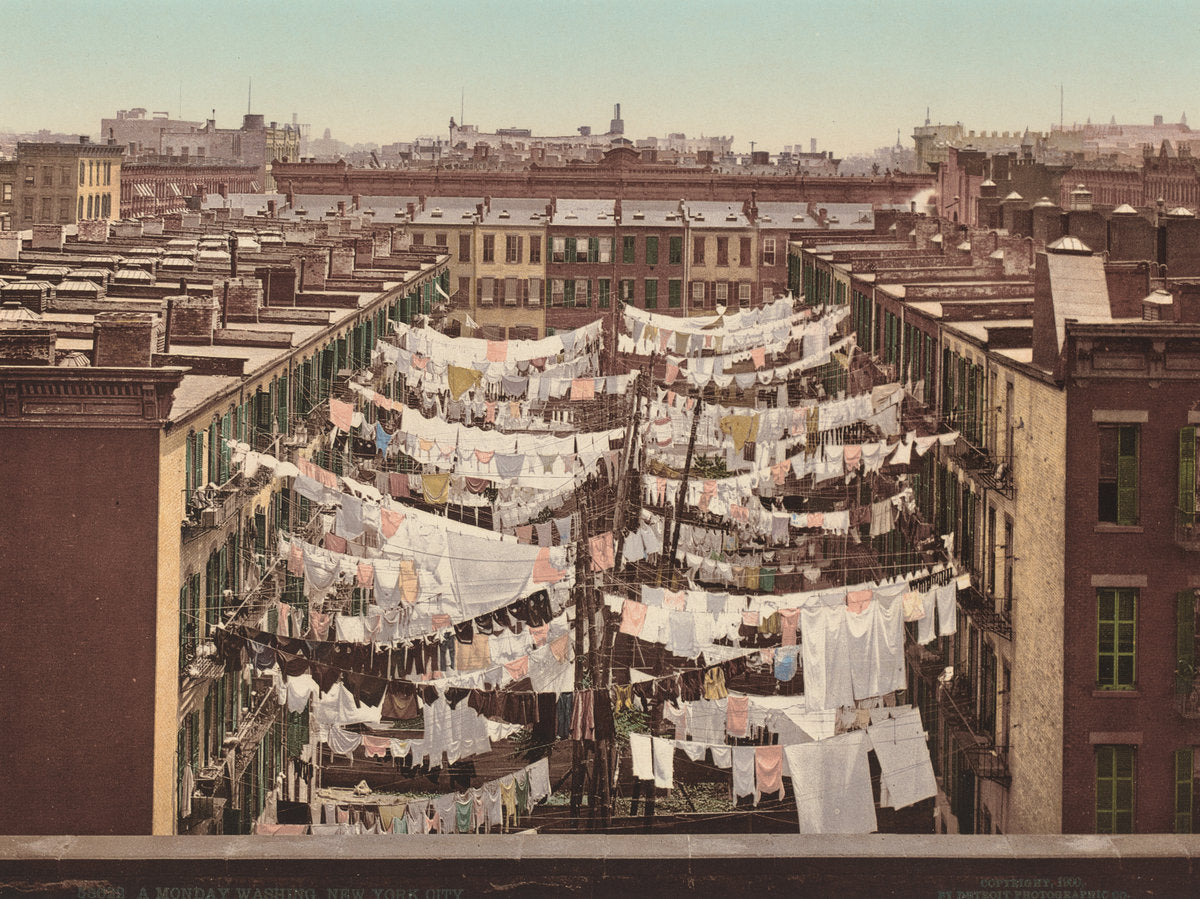 1900 by American 19th Century (Detroit Photographic Co.) (A Monday Washing, New York City), 16X12"(A3)Poster Print