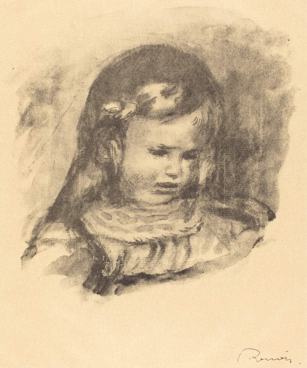 Claude Renoir, head lowered (Claude Renoir, la tete baissee) by Auguste Renoir (French, 1841 - 1919), 16X12"(A3)Poster Print