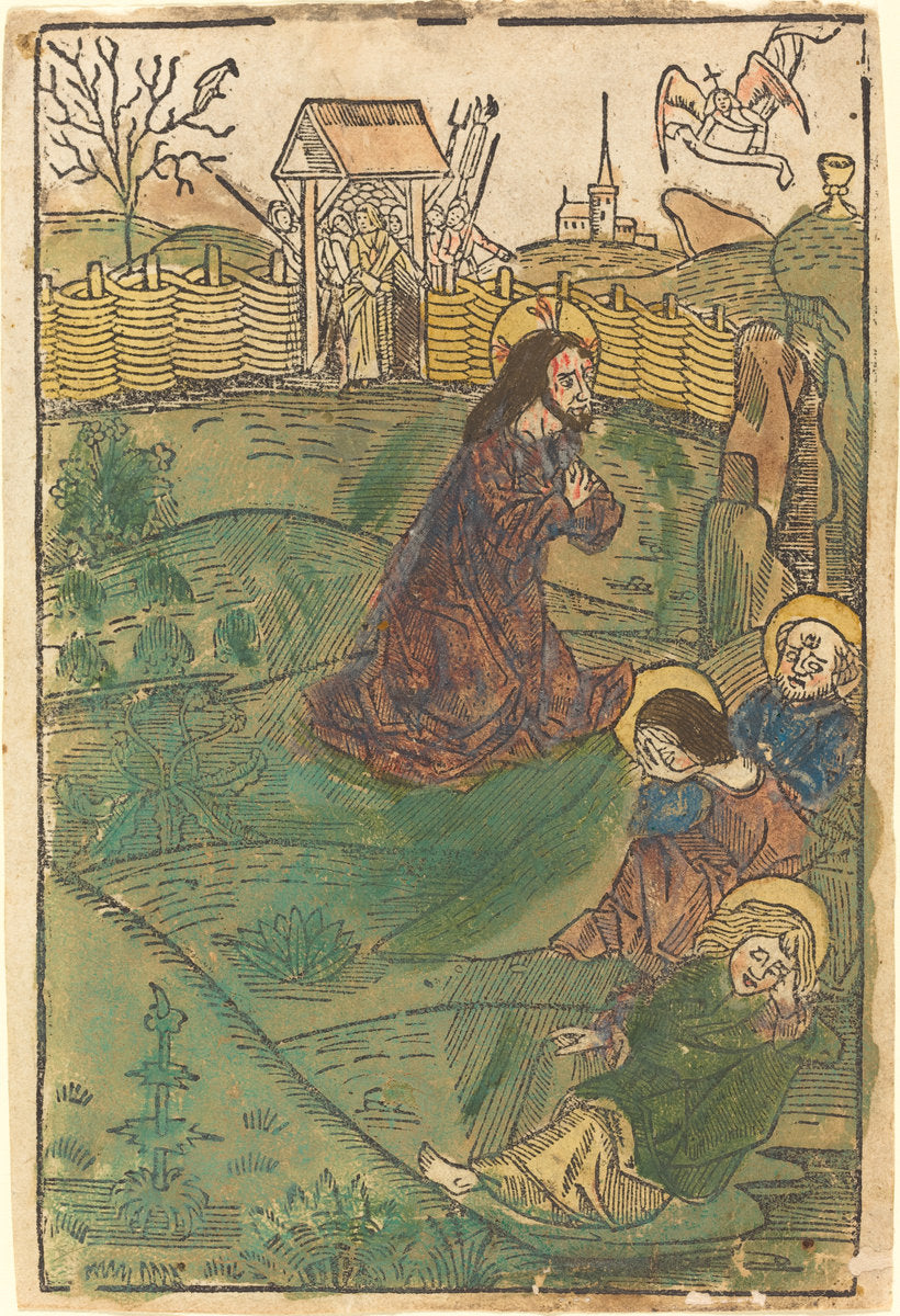 c. 1490 by German 15th Century (Christ on the Mount of Olives), 16X12"(A3)Poster Print