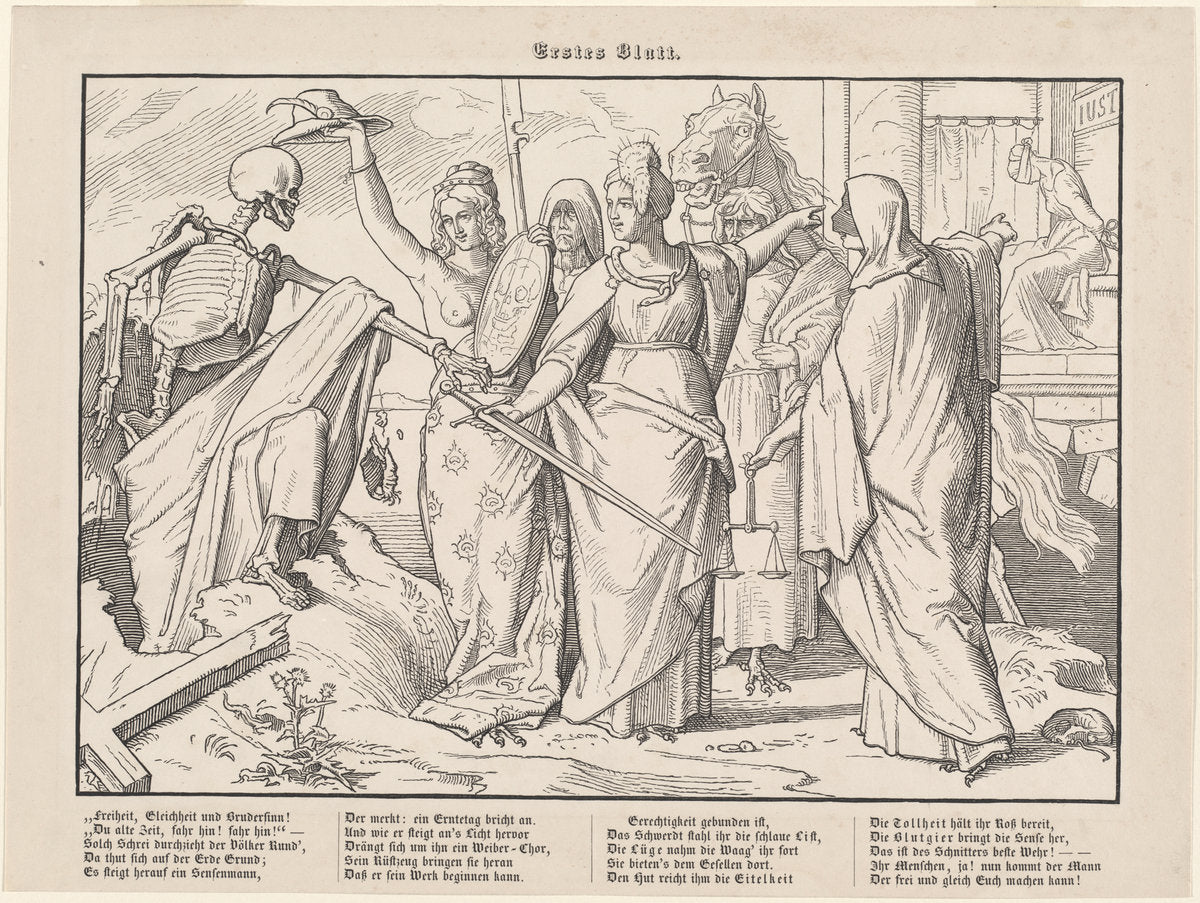 Auch ein Todtentanz I by Alfred Rethel (German, 1816 - 1859), 16X12"(A3)Poster Print