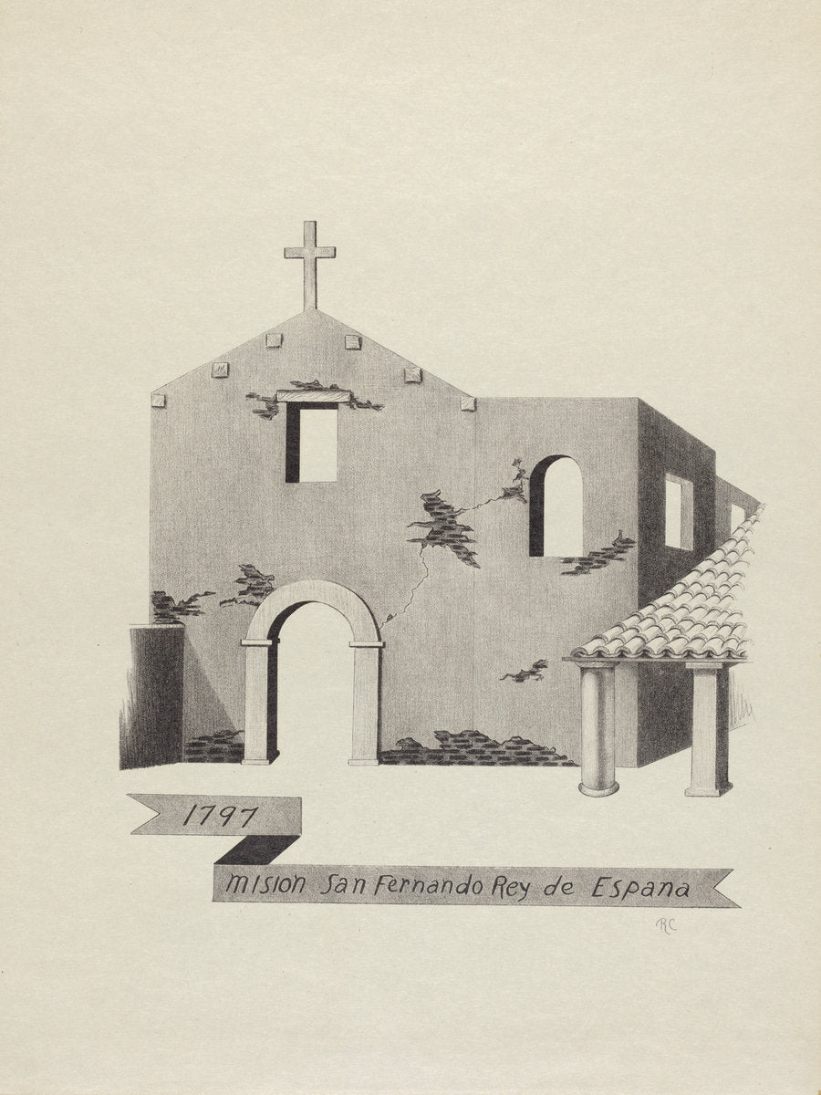 Mision San Fernando Rey de Espana by James Jones (American, active 1932 - 1942), 16X12"(A3)Poster Print