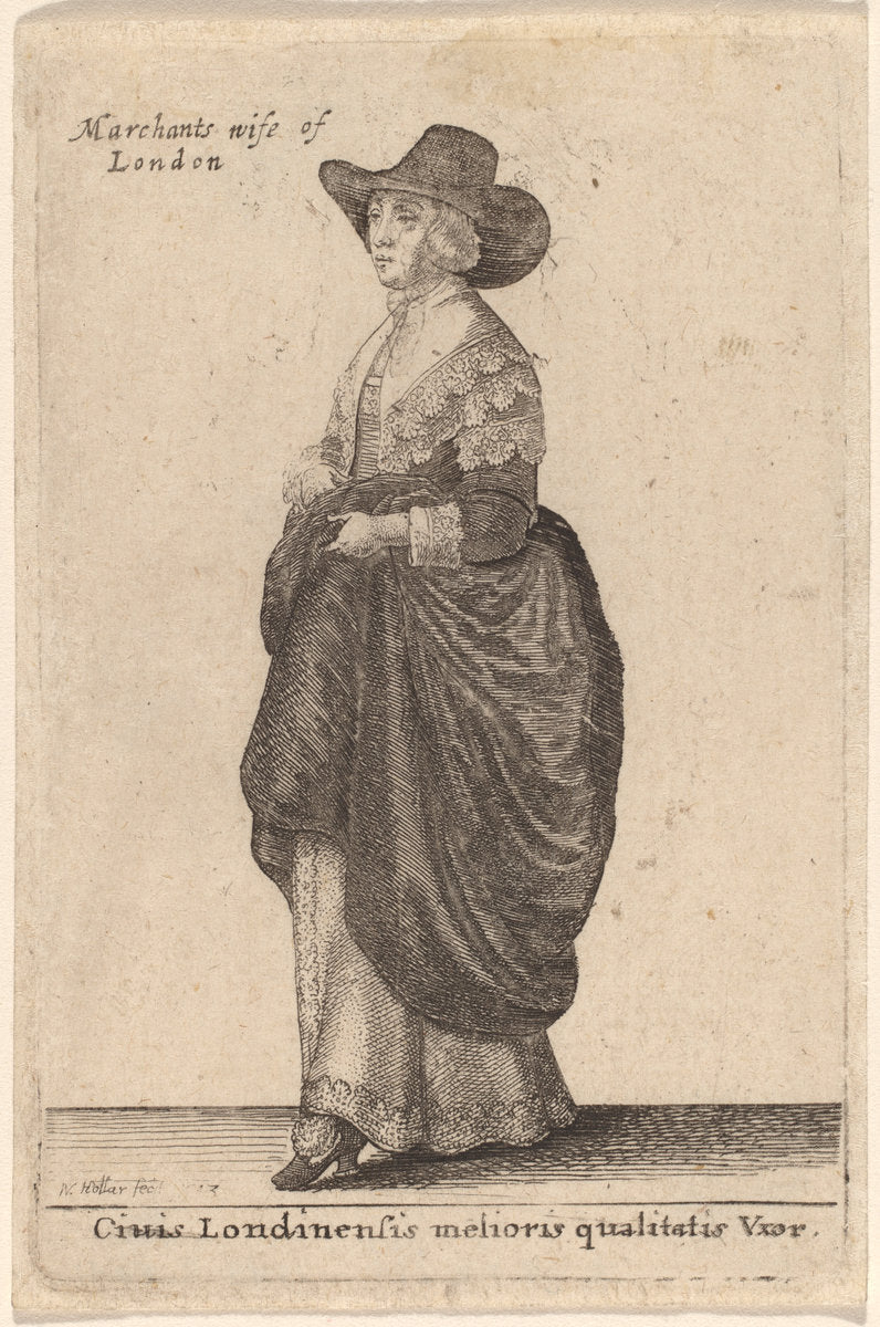 Ciuis Londinensis Melioris Qualitatis Vxor by Wenceslaus Hollar (Bohemian, 1607 - 1677), 16X12"(A3)Poster Print