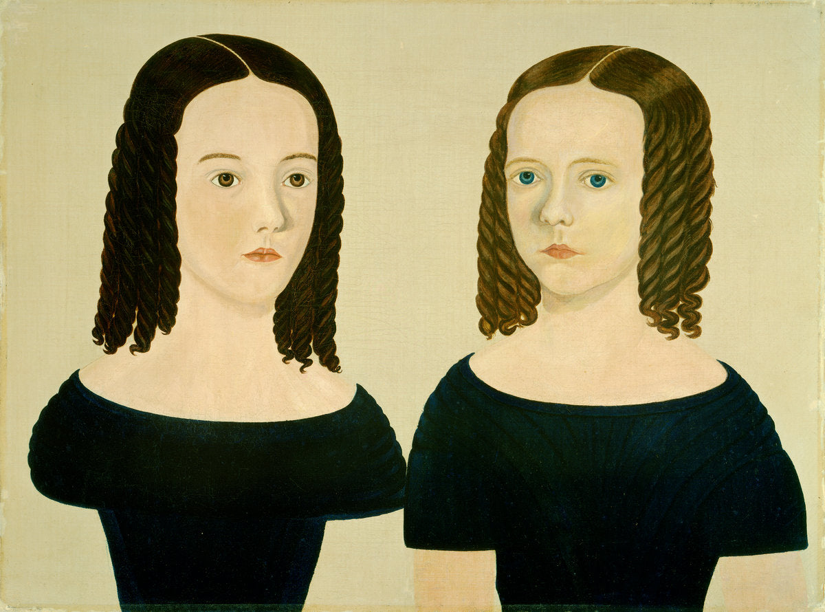 c. 1840 by American 19th Century (Sisters), 16X12"(A3)Poster Print