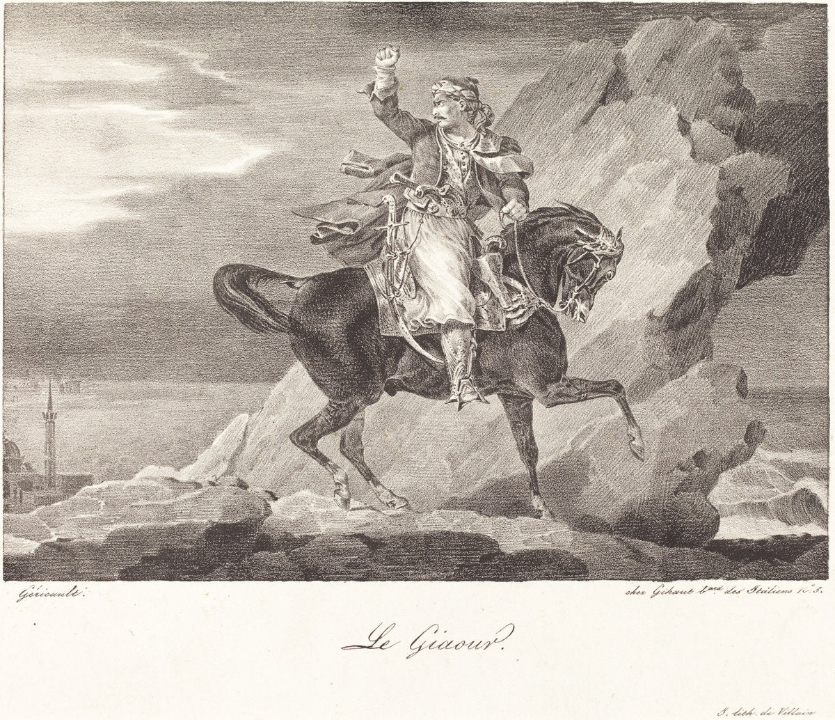 Le Giaour (The Infidel) by Théodore Gericault (French, 1791 - 1824), 16X12"(A3)Poster Print