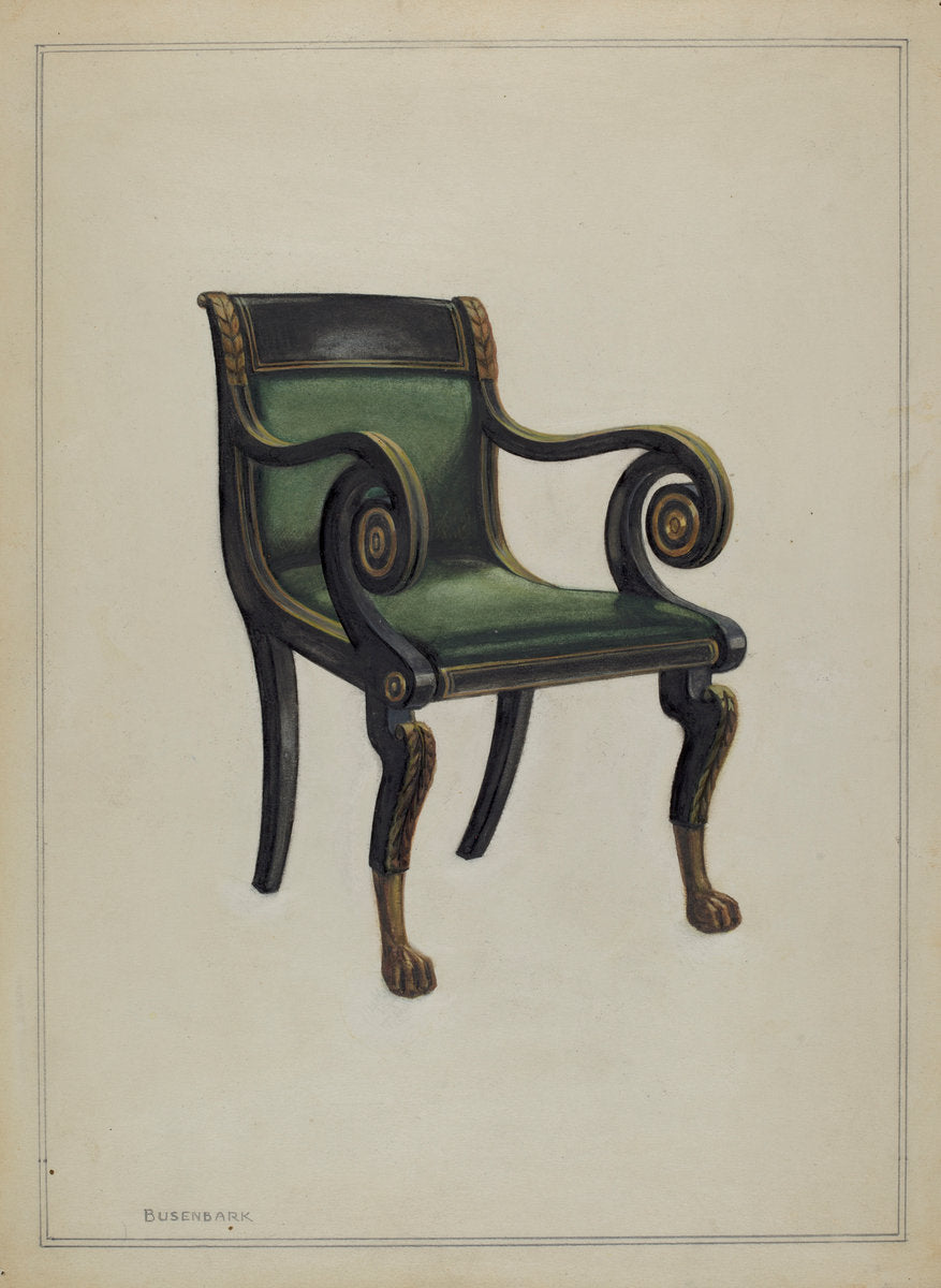 Armchair by Ernest Busenbark (American, active c. 1935), 16X12"(A3)Poster Print