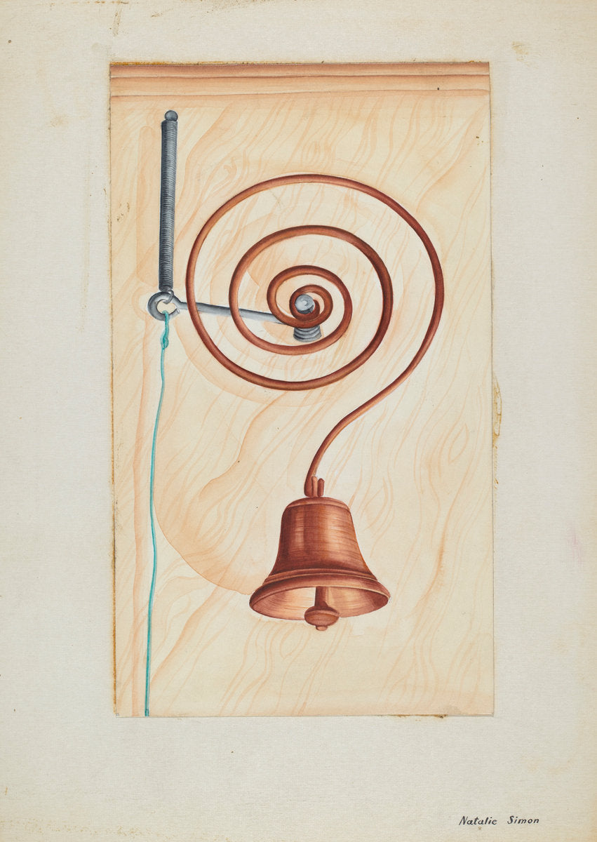 Door Bell by Natalie Simon (American, active c. 1935), 16X12"(A3)Poster Print
