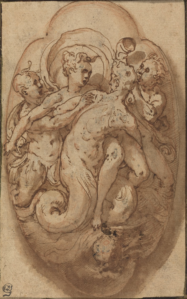 Mythological Figures by Taddeo Zuccaro (Roman, 1529 - 1566), 16X12"(A3)Poster Print