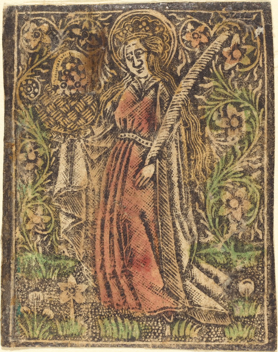 c. 1480 by Workshop of Master of the Aachen Madonna (Saint Dorothy), 16X12"(A3)Poster Print