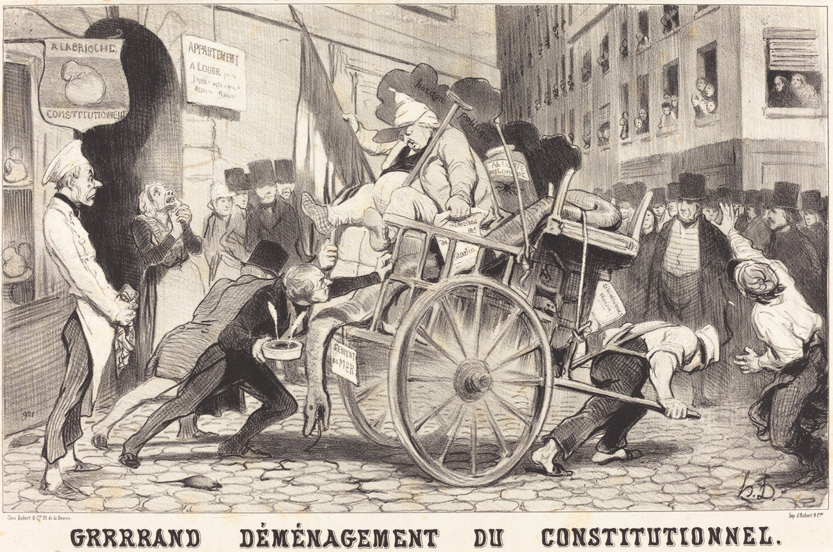 Grrrrand Déménagement du Constitutionnel by Honoré Daumier (French, 1808 - 1879), 16X12"(A3)Poster Print