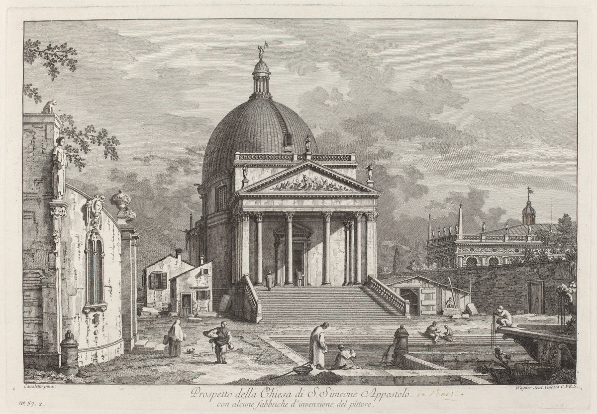Prospetto della Chiesa di S. Simeone Appostolo by Joseph Wagner after Canaletto (German, 1706 - 1780), 16X12"(A3)Poster Print