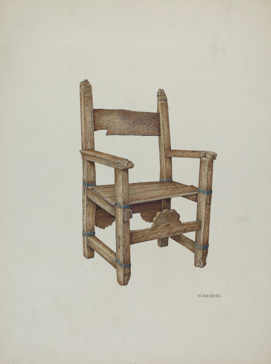 Sanctuary Chair by William Kieckhofel (American, active c. 1935), 16X12"(A3)Poster Print