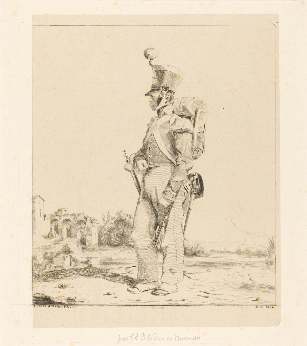 Infantryman by Louis d' Orléans, Duc de Nemours (French, 1814 - 1896), 16X12"(A3)Poster Print