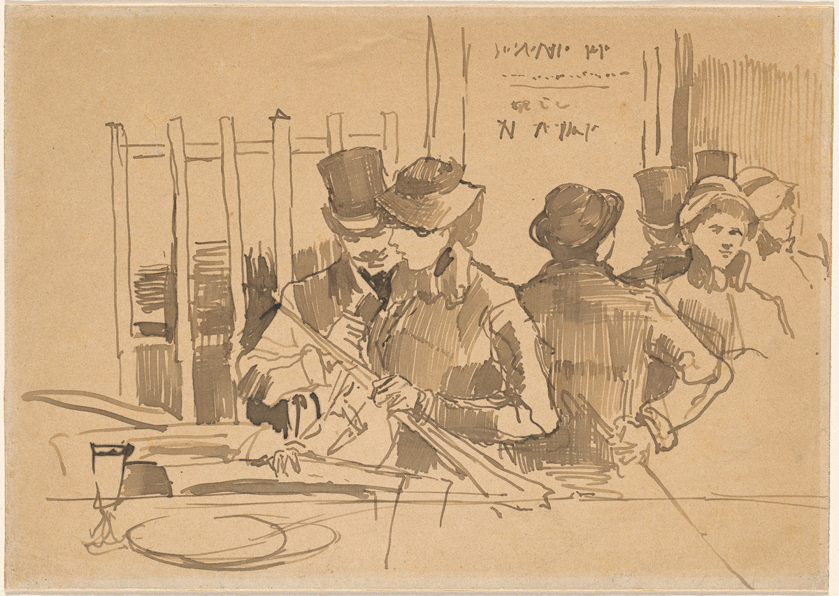 The Railway Restaurant by Edouard Manet (French, 1832 - 1883), 16X12"(A3)Poster Print