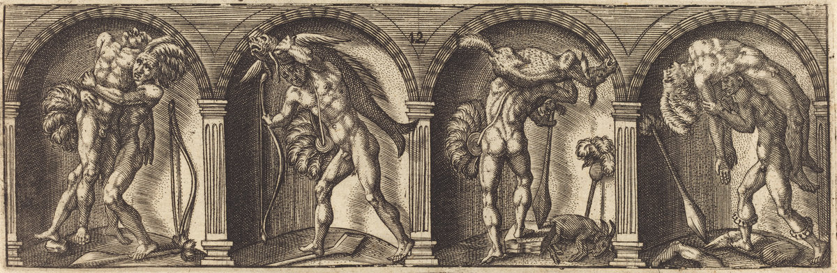 Les divers pourtraicts et figures XII by Master AD (French, active c. 1600), 16X12"(A3)Poster Print