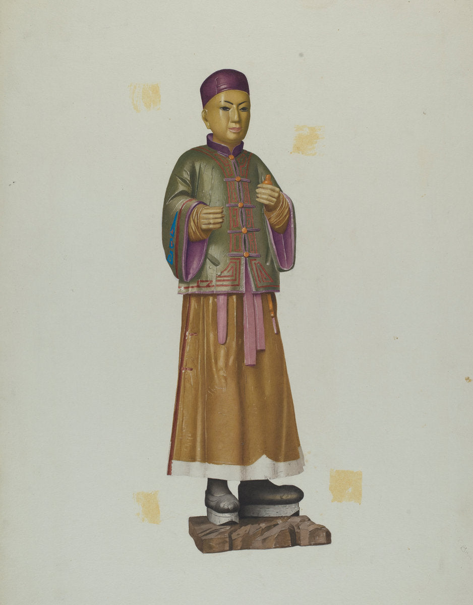 Tea Store Figure by Joseph Goldberg (American, active c. 1935), 16X12"(A3)Poster Print