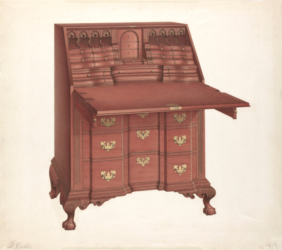 Desk by Ferdinand Cartier (1892 - 1987), 16X12"(A3)Poster Print