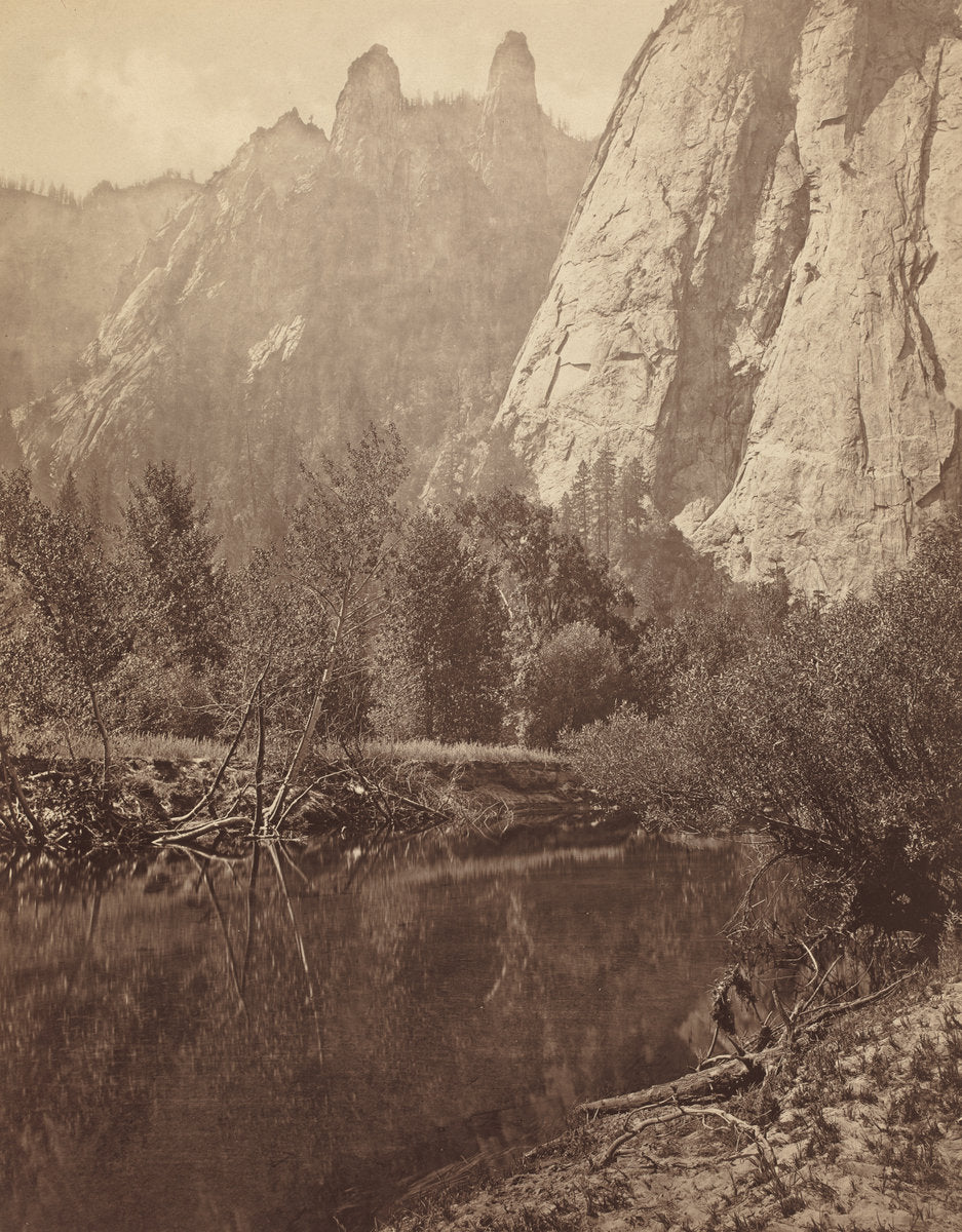 Cathedral Spires, Valley of the Yosemite by Eadweard Muybridge (American, born England, 1830 - 1904), 16X12"(A3)Poster Print