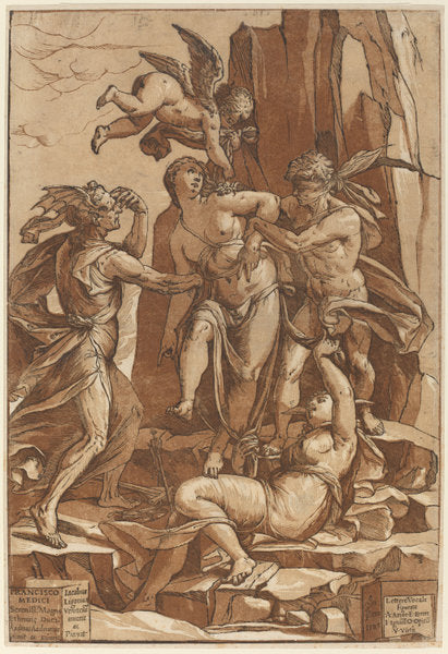 Allegory of Virtue by Andrea Andreani after Jacopo Ligozzi (Italian, 1558/1559 - 1629), 16X12"(A3)Poster Print