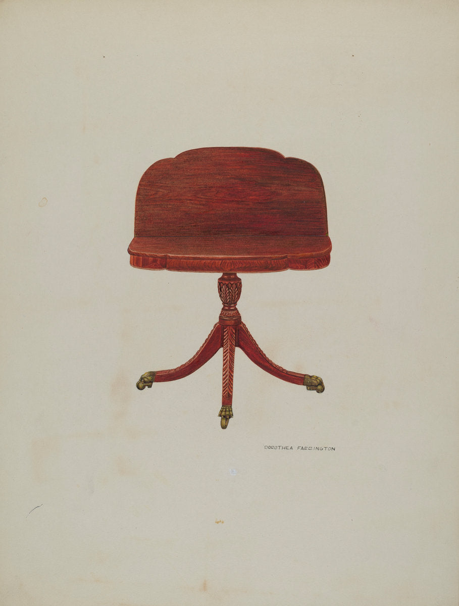 Drop Leaf Table by Dorothea A. Farrington (American, active c. 1935), 16X12"(A3)Poster Print