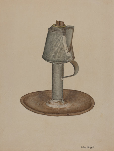 Camphene Lamp by LeRoy Griffith (American, active c. 1935), 16X12"(A3)Poster Print