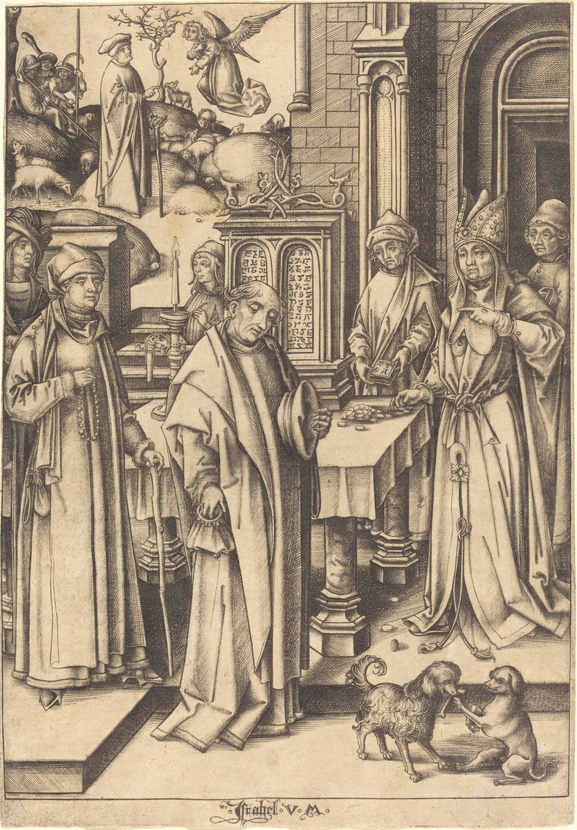 Joachim's Sacrifice by Israhel van Meckenem after Hans Holbein the Elder (German, c. 1445 - 1503), 16X12"(A3)Poster Print