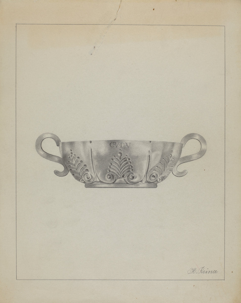 Silver Wine Taster by Horace Reina (American, active c. 1935), 16X12"(A3)Poster Print