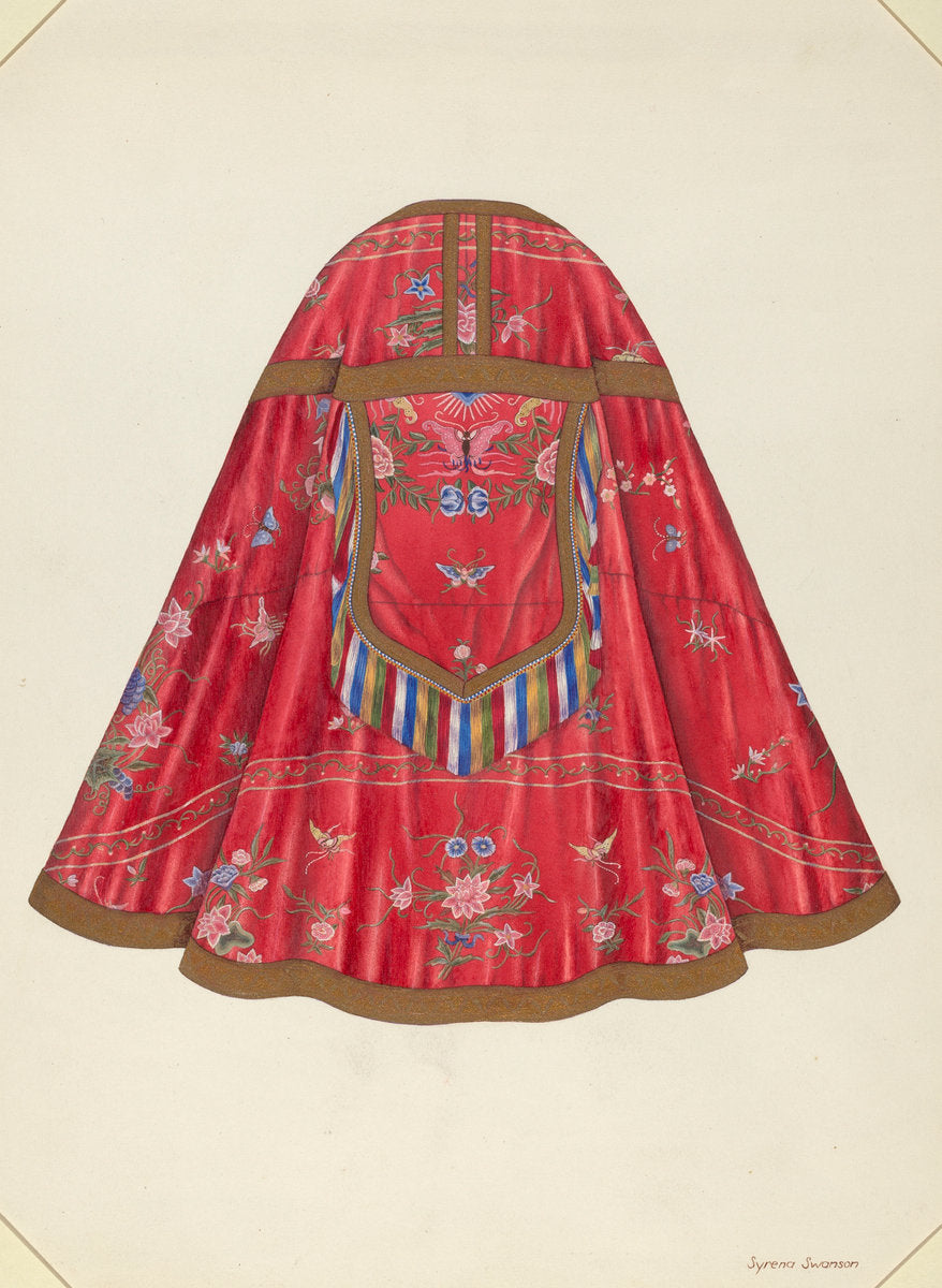 Ecclesiastical Vestment (back view) by Syrena Swanson (American, active c. 1935), 16X12"(A3)Poster Print