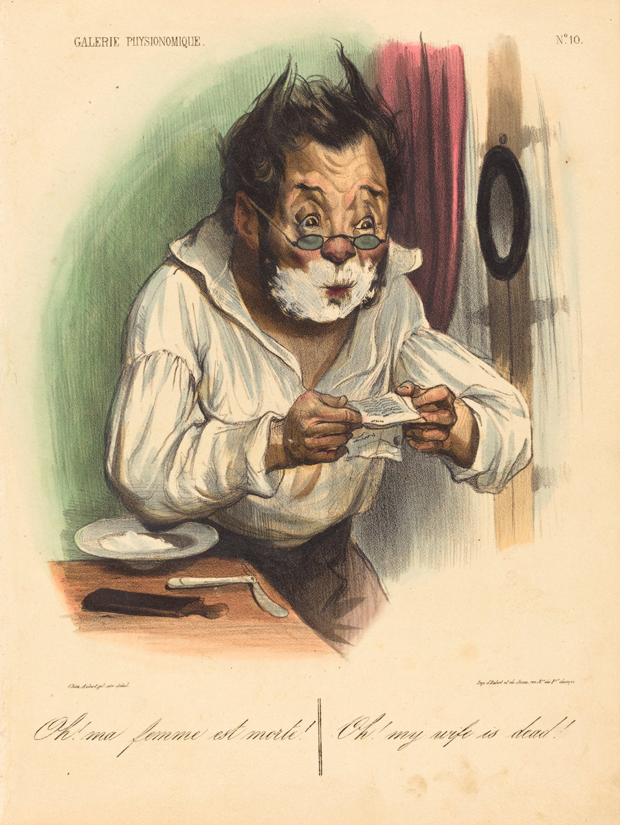 Oh! ma femme est morte! by Honoré Daumier (French, 1808 - 1879), 16X12"(A3)Poster Print