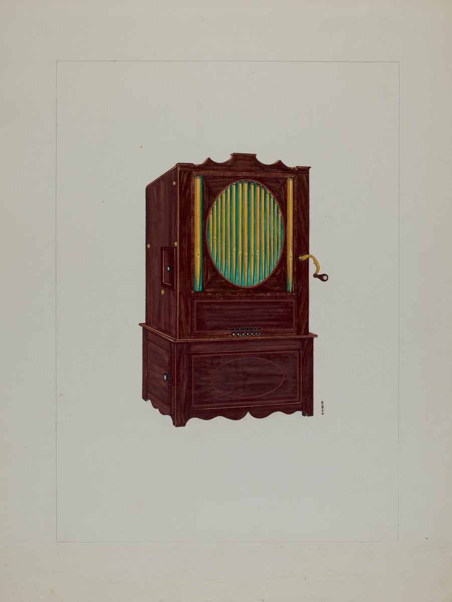 Cylinder Pipe Organ by Emilio Zito (American, active c. 1935), 16X12"(A3)Poster Print
