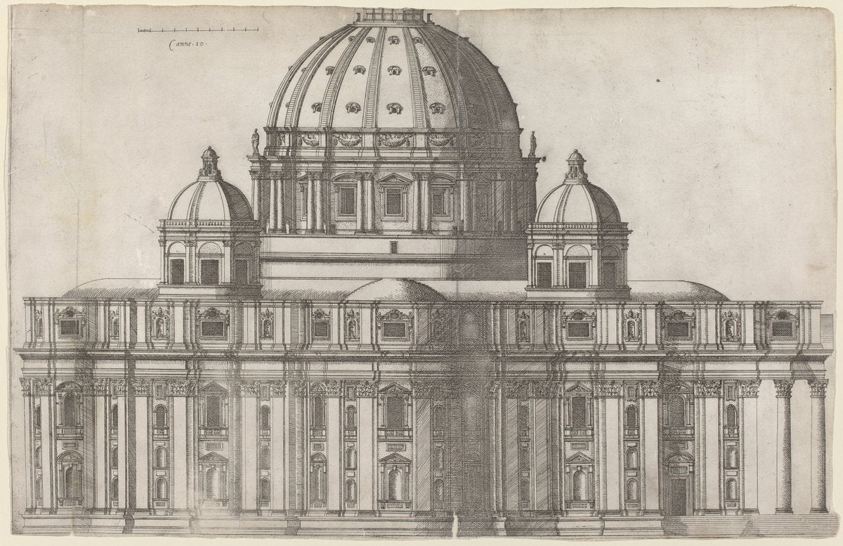 Saint Peter's by Antonio Lafreri (Italian, 1512 - 1577), 16X12"(A3)Poster Print