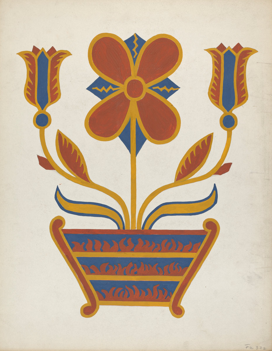 1941 by American 20th Century (Study for Proposed Portfolio "Decorated Chests of Rural Pennsylvania"), 16X12"(A3)Poster Print