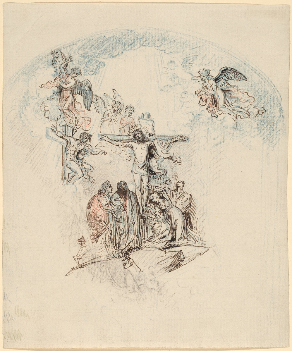 The Crucifixion by Benjamin West (American, 1738 - 1820), 16X12"(A3)Poster Print