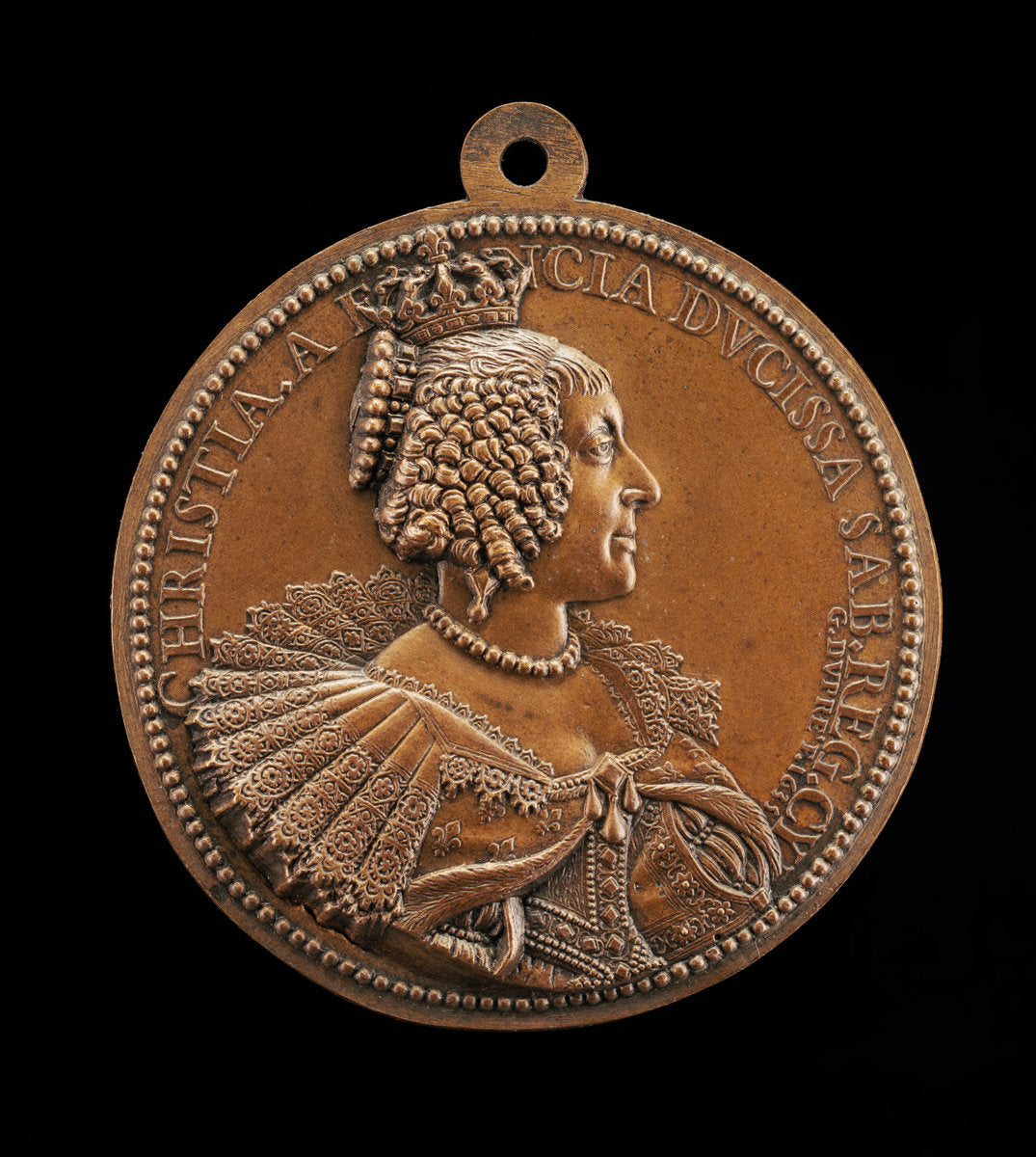 Christine de France, 1606-1663, Duchess of Savoy, Wife of Victor Amadeus I 1619, Regent 1637-1648 by Guillaume Dupré (French, c. 1574 - 1642), 16X12"(A3)Poster Print