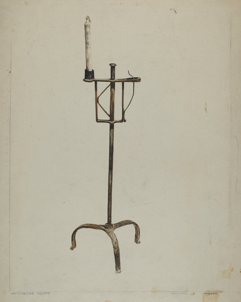 Adjustable Candle Holder by Howard Lumbard (American, active c. 1935), 16X12"(A3)Poster Print