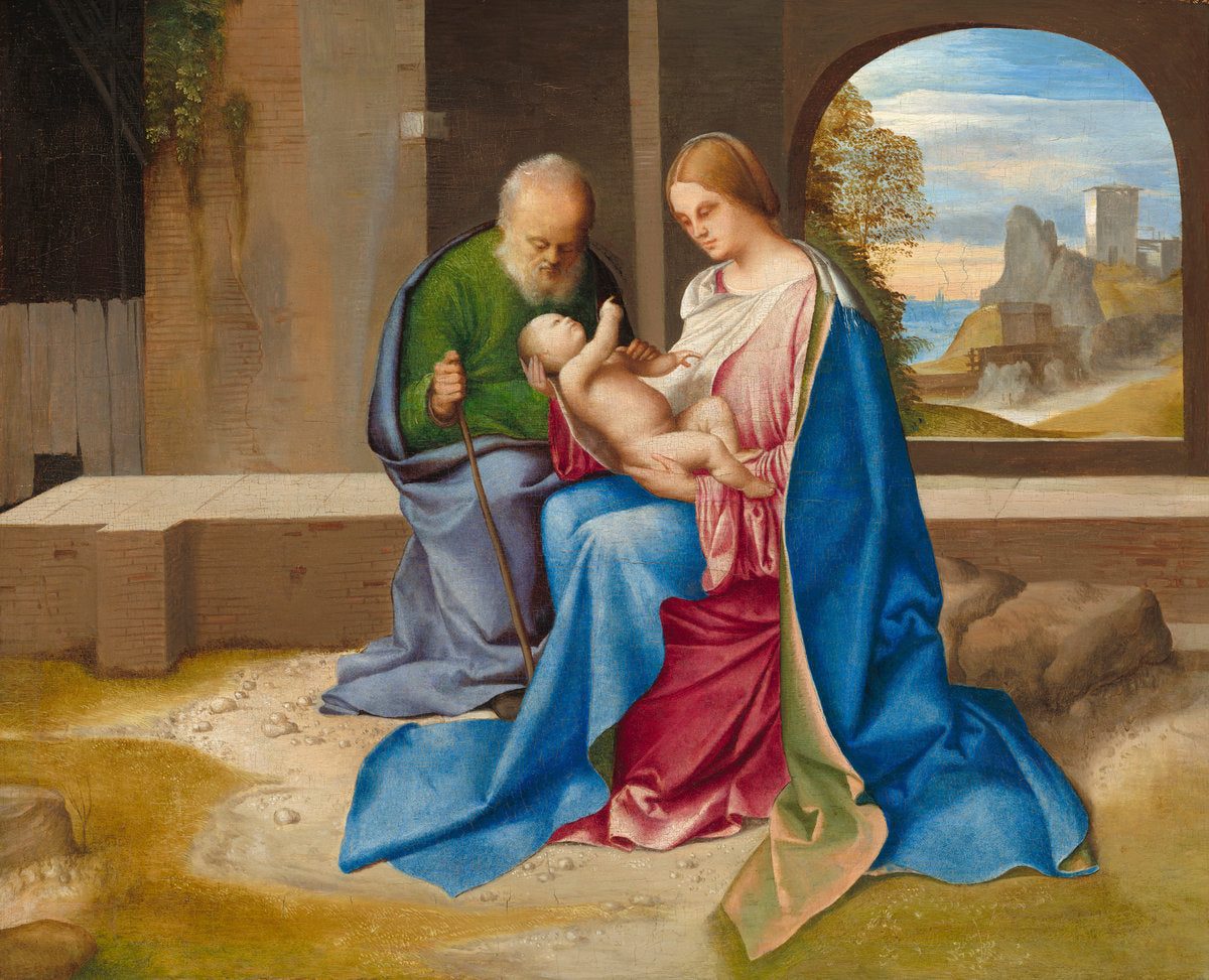 The Holy Family by Giorgione (Venetian, 1477/1478 - 1510), 16X12"(A3)Poster Print