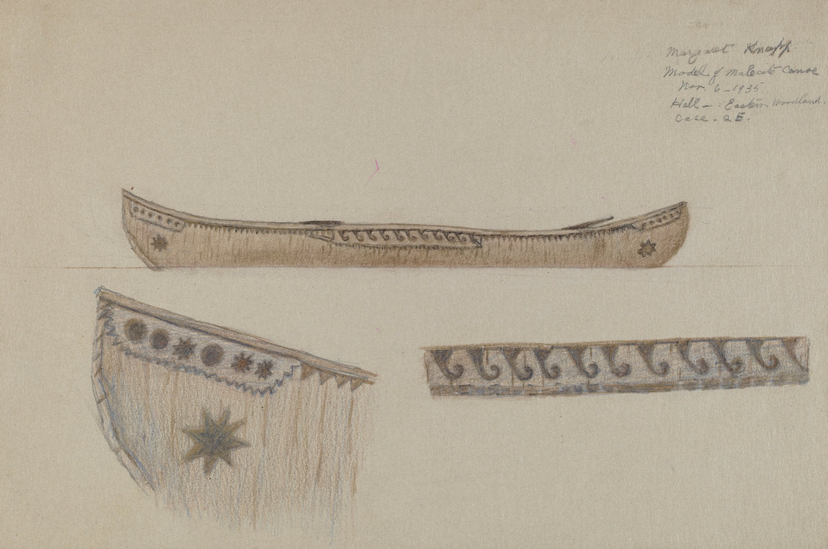Model of Canoe by Margaret Knapp (American, active c. 1935), 16X12"(A3)Poster Print