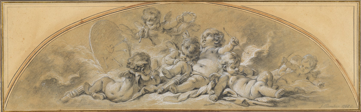 The Archery Contest by François Boucher (French, 1703 - 1770), 16X12"(A3)Poster Print