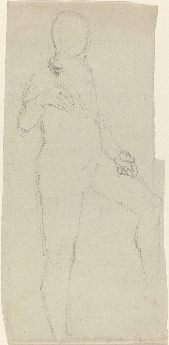 Male Figure in Contemporary Dress by John Flaxman (British, 1755 - 1826), 16X12"(A3)Poster Print