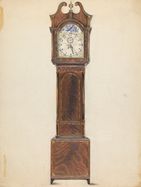 Clock by Ruth Bialostosky (American, active c. 1935), 16X12"(A3)Poster Print