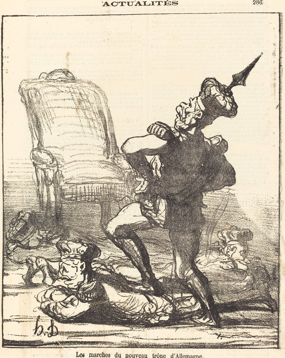 Les marches du nouveau trone d'Allemagne by Honoré Daumier (French, 1808 - 1879), 16X12"(A3)Poster Print