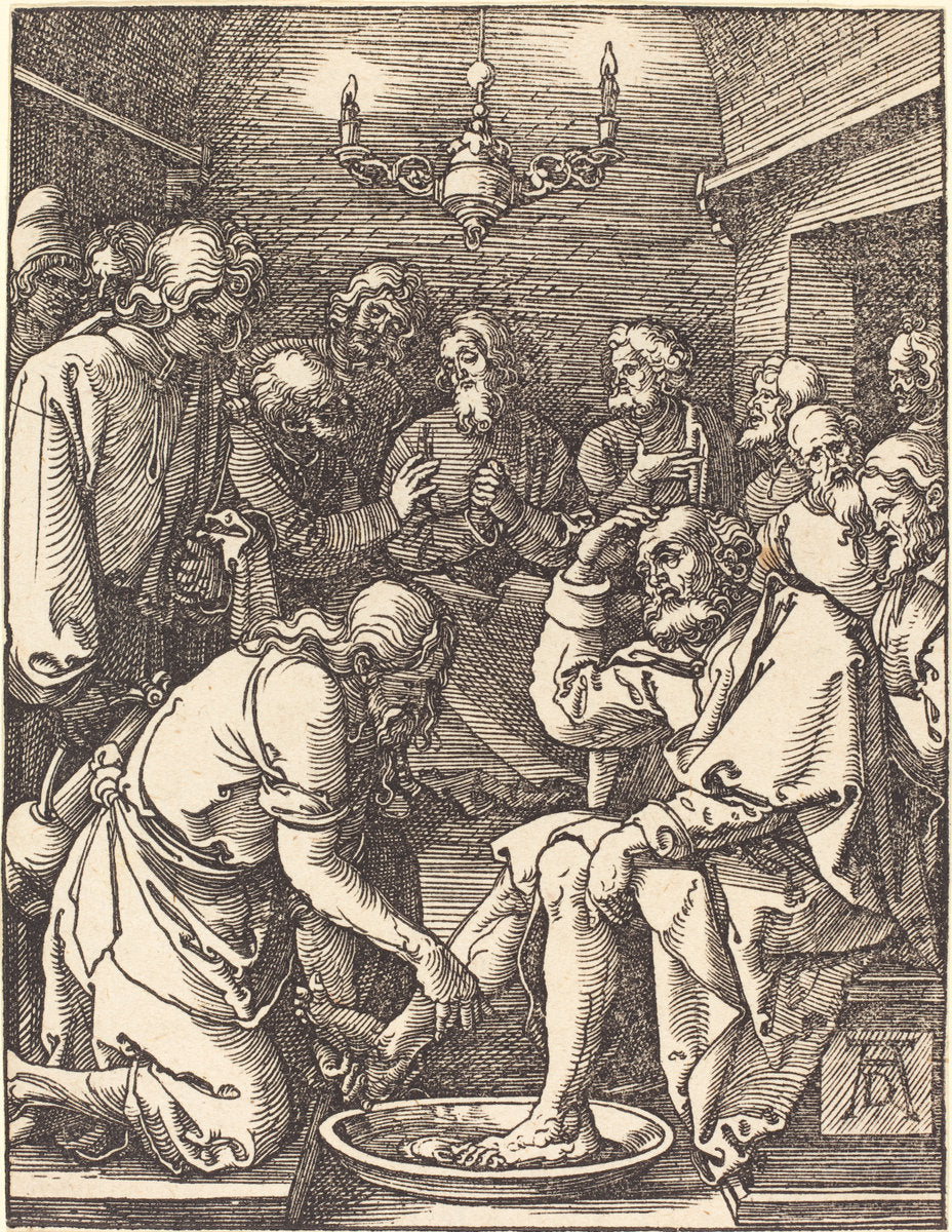 Christ Washing the Feet of the Disciples by Albrecht Dürer (German, 1471 - 1528), 16X12"(A3)Poster Print