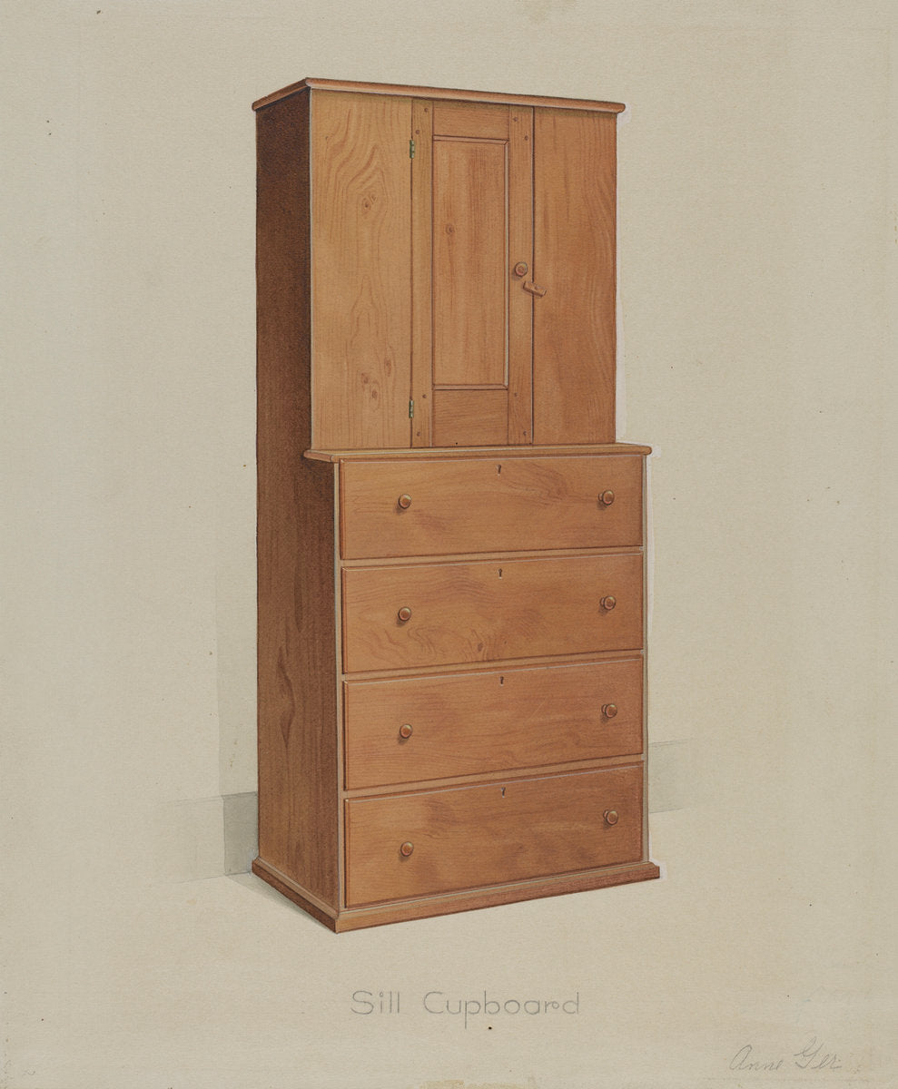 Shaker Sill Cupboard by Anne Ger (American, active c. 1935), 16X12"(A3)Poster Print