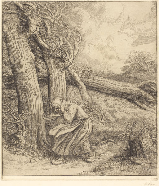 Hurricane (L'ouragan) by Alphonse Legros (French, 1837 - 1911), 16X12"(A3)Poster Print